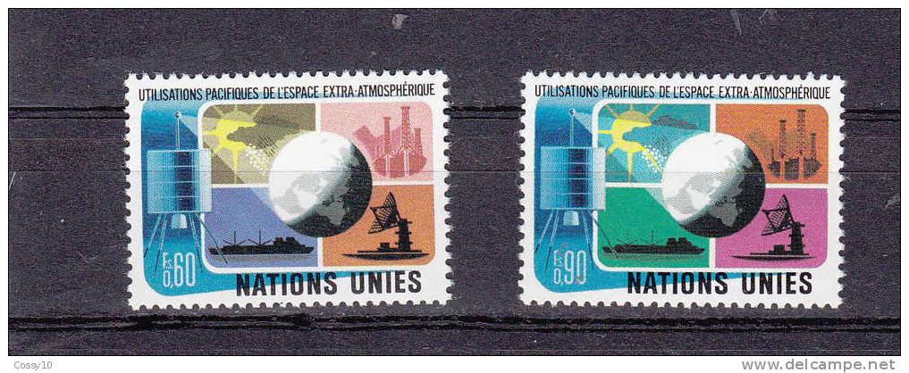 NATIONS  UNIES  GENEVE   1975   N° 46 - 47   NEUFS*  ( Charnières )    Catalogue Zumstein - Neufs