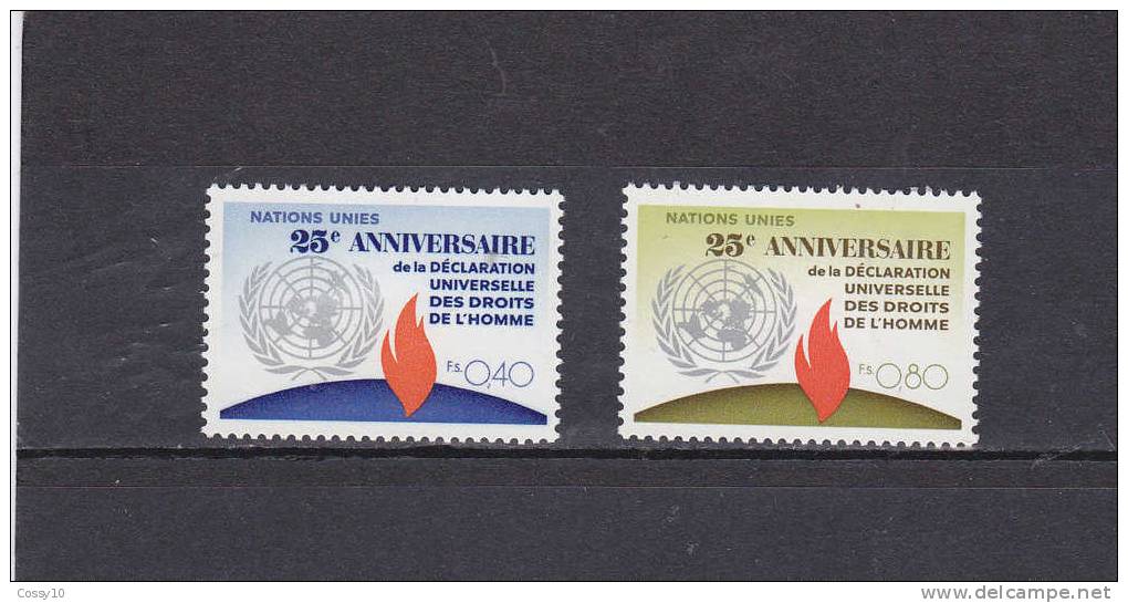 NATIONS  UNIES  GENEVE   1973   N° 35 - 36   NEUFS*  ( Charnières )    Catalogue Zumstein - Neufs