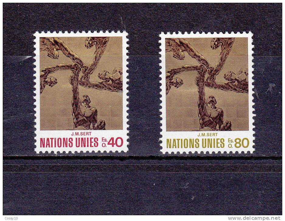 NATIONS  UNIES  GENEVE   1972   N° 28 - 29  NEUFS*  ( Charnières )    Catalogue Zumstein - Neufs