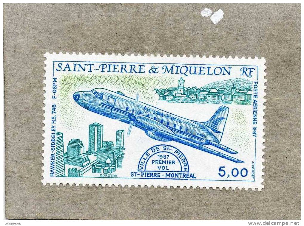 SAINT-PIERRE Et MIQUELON : 1er Vol St Pierre-Montréal En 1987-Hawker-Siddeley HS 748- Avion "Ville De St Pierre" - Nuevos