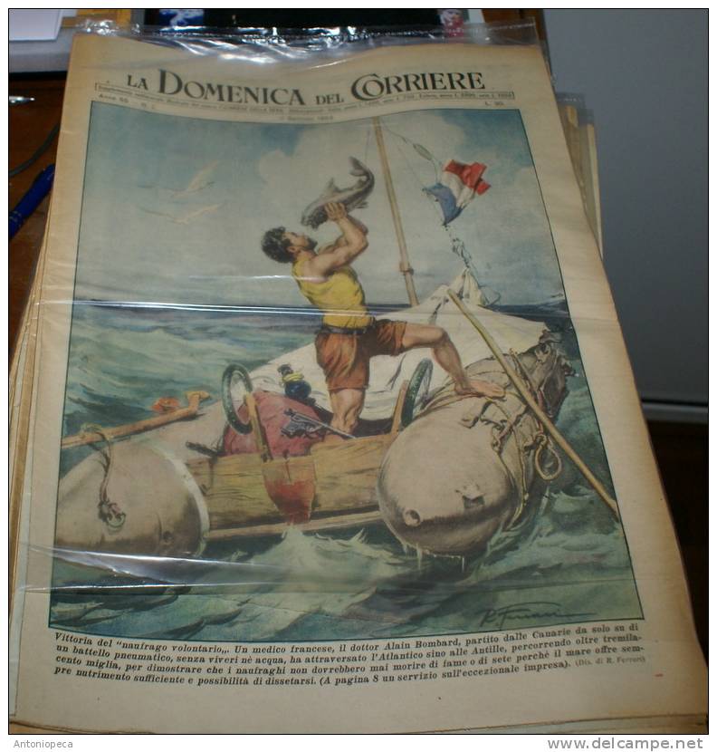 10 COPIE ORIGINALI DOMENICA DEL CORRIERE ANNI 1952-53 - Premières éditions