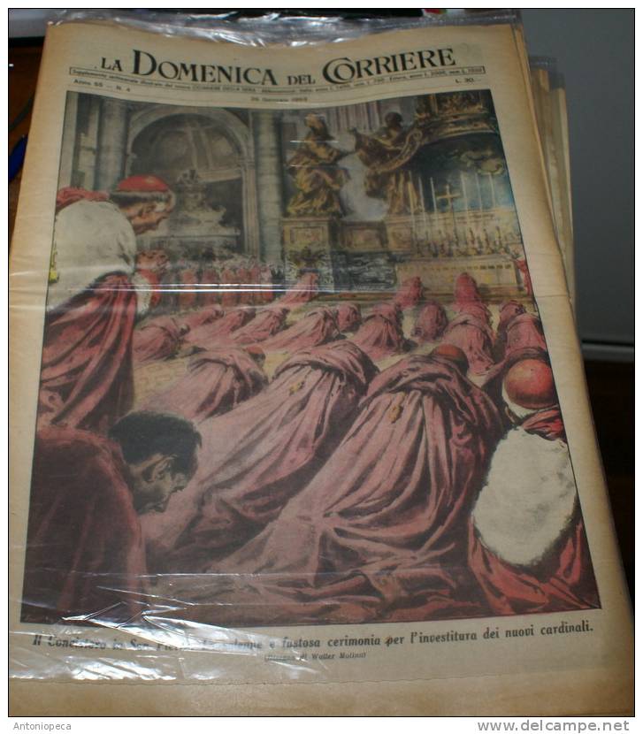 10 COPIE ORIGINALI DOMENICA DEL CORRIERE ANNI 1952-53 - Prime Edizioni