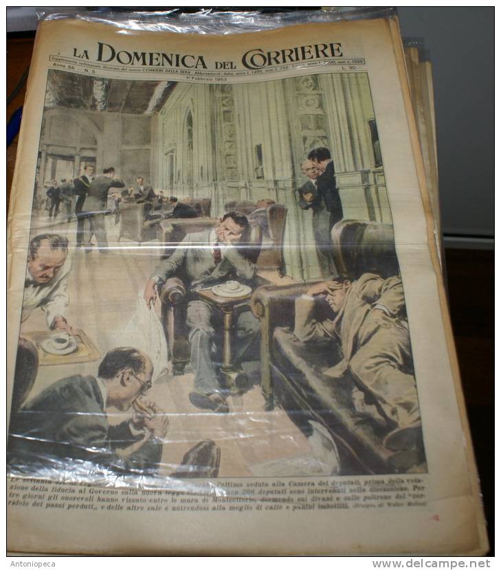 10 COPIE ORIGINALI DOMENICA DEL CORRIERE ANNI 1952-53 - First Editions