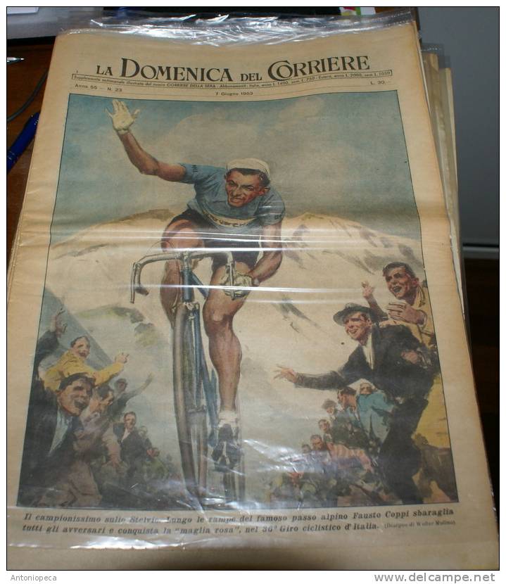 10 COPIE ORIGINALI DOMENICA DEL CORRIERE ANNI 1952-53