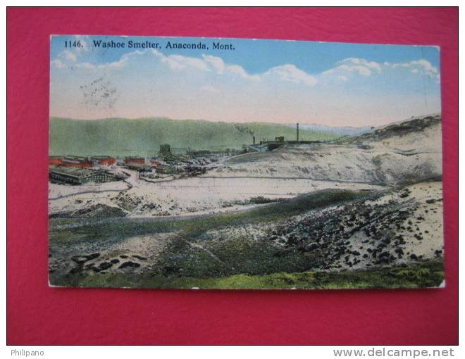 Anaconda Mt  Washoe Smelter    1924 Cancel - Anaconda