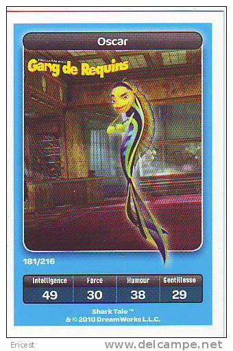 CARTE CARREFOUR DREAMWORKS GANG DE REQUINS OSCAR 181/216 BON ETAT - Autres & Non Classés