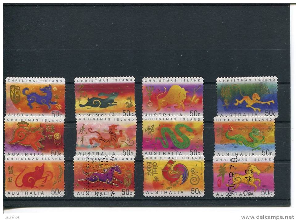 (100) - Australia Stamp - Timbres D´Australie - Christmas Island Chinse Zodiac Sign Set Of 12 - Christmas Island