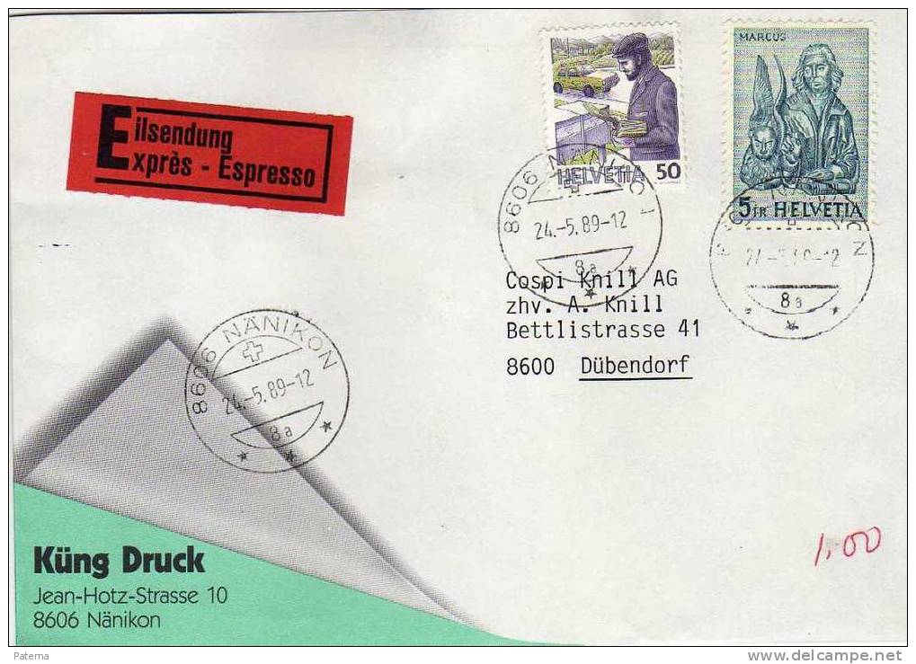 Carta,, Urgente, NANIKON 1989,  (Suiza) , Cover, Letter - Lettres & Documents