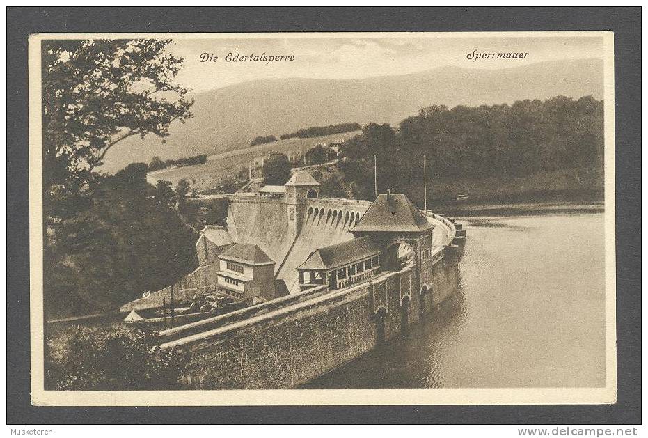 Germany Die Edertalsperre Sperrmauer Dam Construction Grösten Talsperre Europas Hotel Restaurant Pension Schloss Waldeck - Edersee (Waldeck)