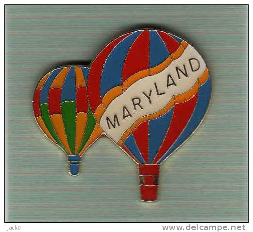 Pin´s  2  MONTGOLFIERES  MARYLAND - Fesselballons