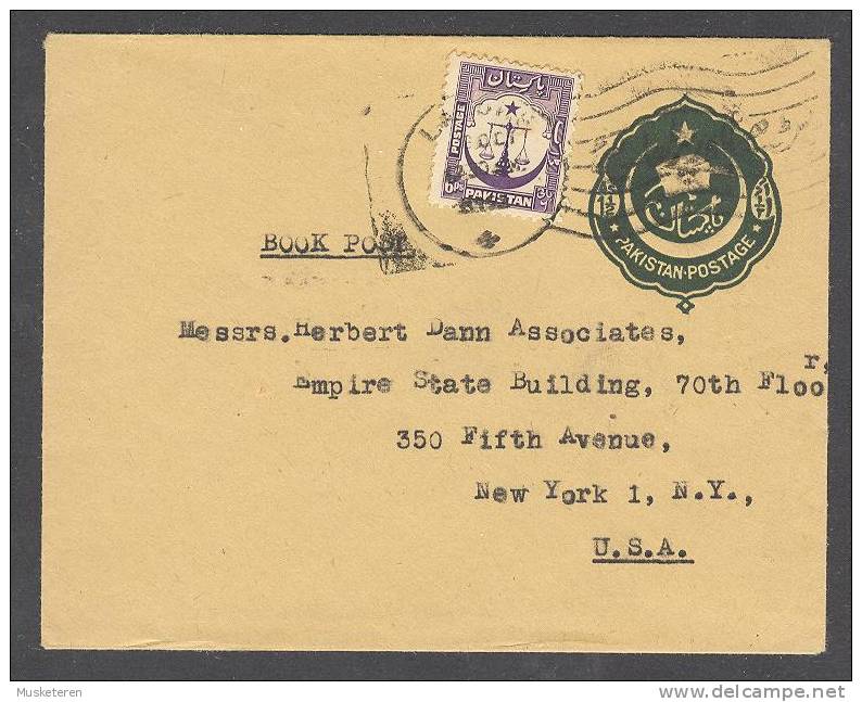 Pakistan Uprated Postal Stationery Ganzsache Entier 1½ Annas Cover To Empire State Building New York United States - Pakistan