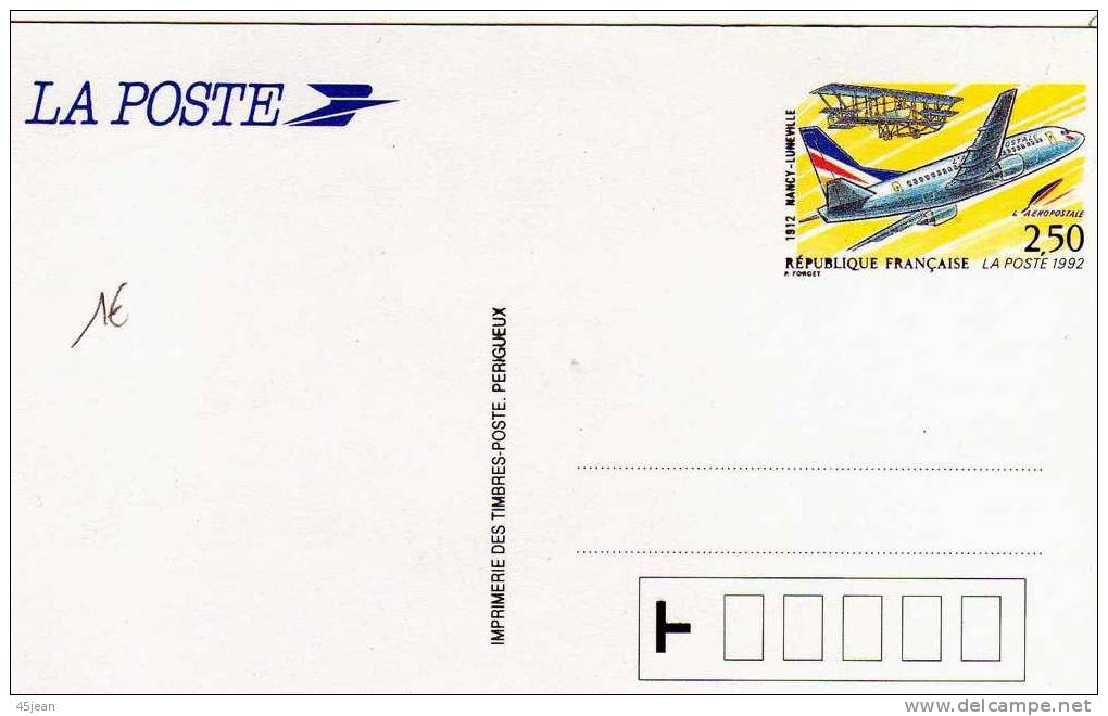 France: 1992 Très Bel Entier Neuf 80 Ans De La 1ère Liaison Aéropostale Nancy-Lunéville - Sonstige (Luft)