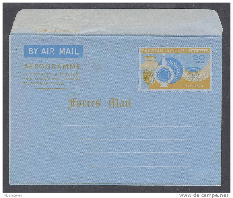 India Postal Stationery Airmail Aerogramme 20 Paisa FORCES MAIL Mint ! - Aerogramme