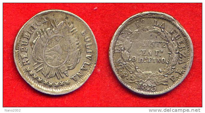 BOLIVIE - BOLIVIA - 20 CENTAVOS 1875 - Bolivië