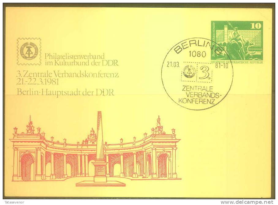 GERMANY DDR 021 Post Card Philatelic Exhibition - Postkarten - Gebraucht