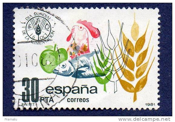 ESPAGNE 1981 - Journée Mondiale De L'alimentation - YT 2257 - Gebraucht