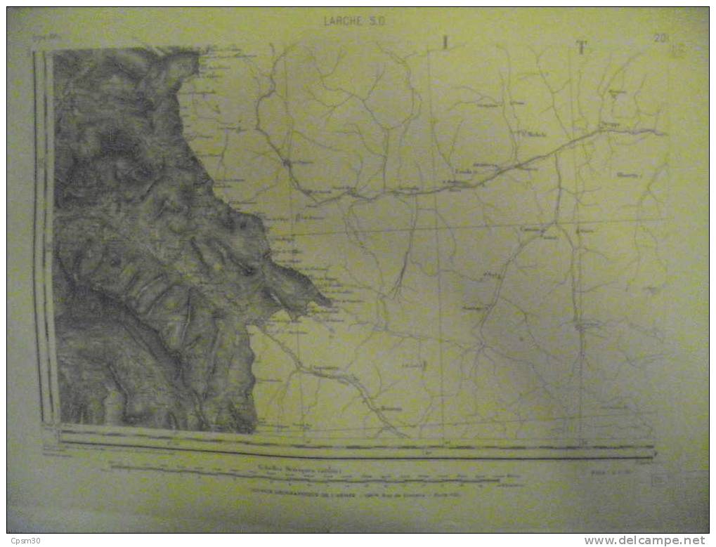 CARTE GEOGRAPHIQUE 04 BASSES ALPES LARCHE S.O. Noir Et Blanc; Type 1889 - Topographische Kaarten