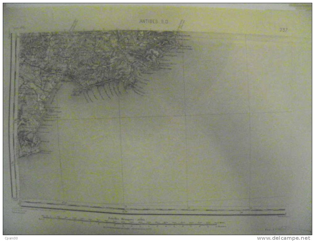 CARTE GEOGRAPHIQUE 06 ALPES Maritimes - ANTIBES Type 1889 Noir Et Blanc N° 237 - Cartes Topographiques