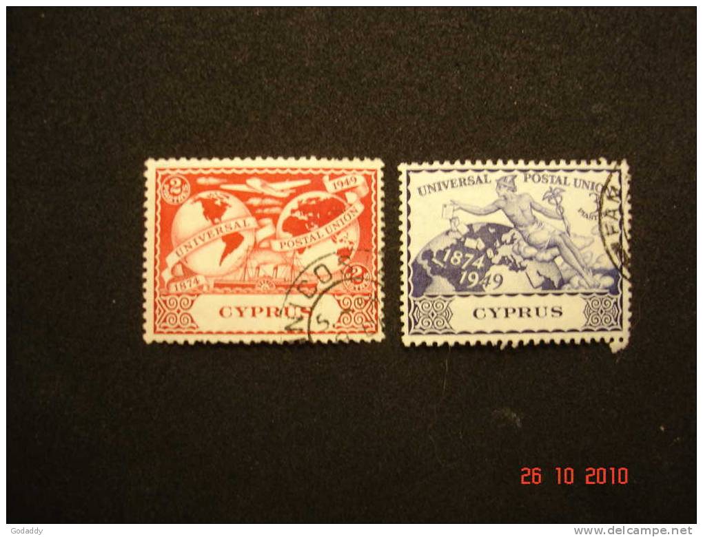 Cyprus 1949 U.P.U  2 Values  2 Pi, 3 Pi, Used - Cyprus (...-1960)