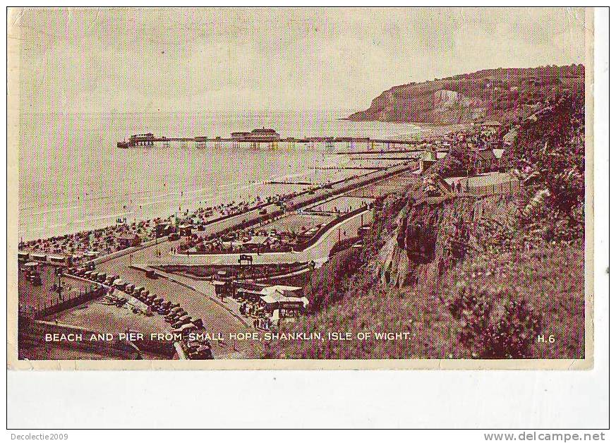 B4739 England Beach And Pier From Small Hope Shnklin Isle Of Wight Used Perfect Shape - Autres & Non Classés