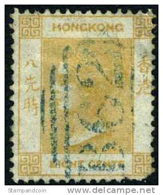 Hong Kong #2 Used 8c Buff (color) Victoria From 1862 - Gebraucht