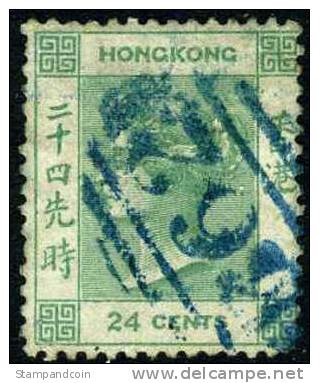 Hong Kong #5 Used 24c Green Victoria From 1862 - Gebruikt