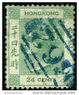 Hong Kong #5 Used 24c Green Victoria From 1862 - Oblitérés
