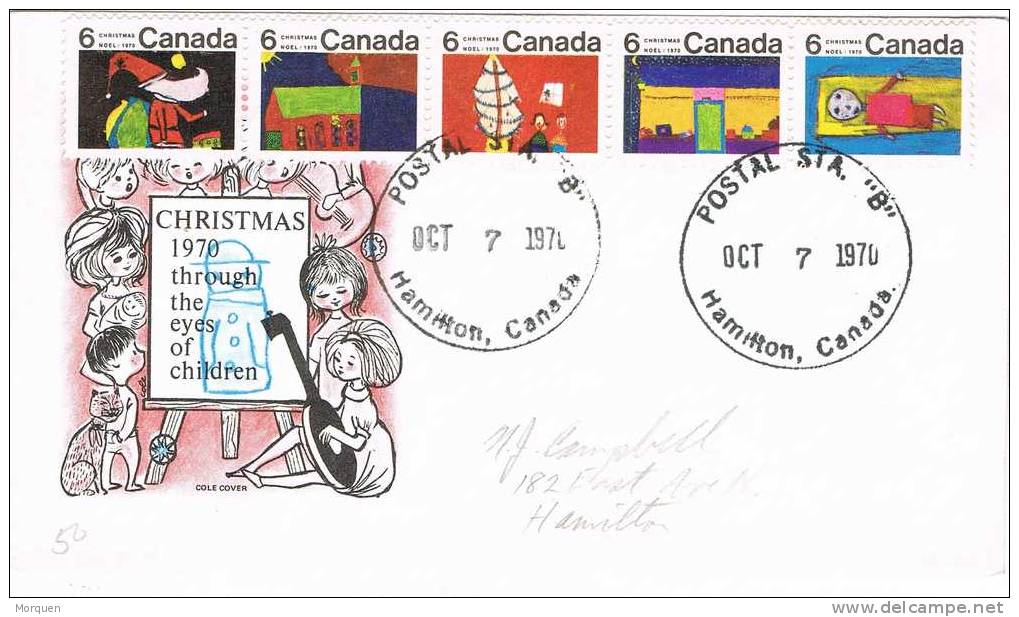 Carta HAMILTON (Canada) 1970. Chistmas - Briefe U. Dokumente