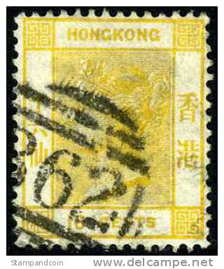 Hong Kong #16 Used 16c Yellow Victoria From 1877 - Usati