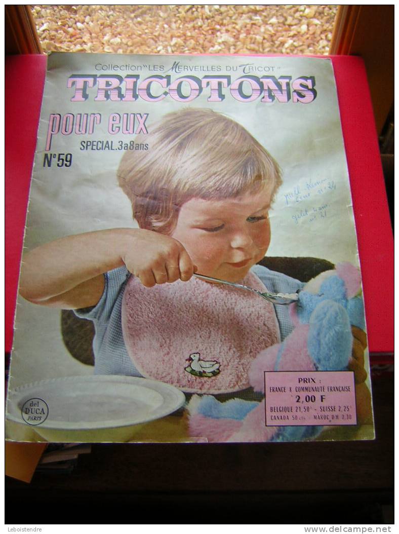 REVUE : COLLECTION LES MERVEILLES DU TRICOT-TRICOTONS POUR EUX N° 59-1965-SPECIAL 3 A 8 ANS - Moda