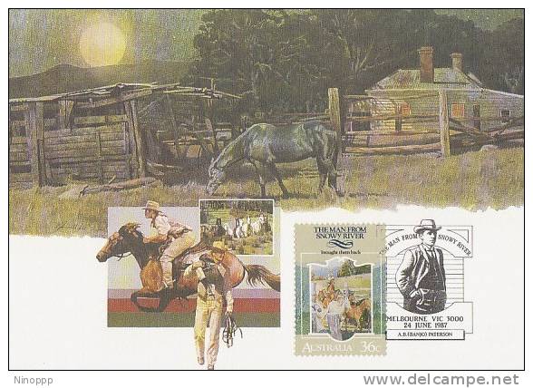 Australia-1987 The Man From Snowy River,brought Them Back  Maximum Card - Maximumkaarten