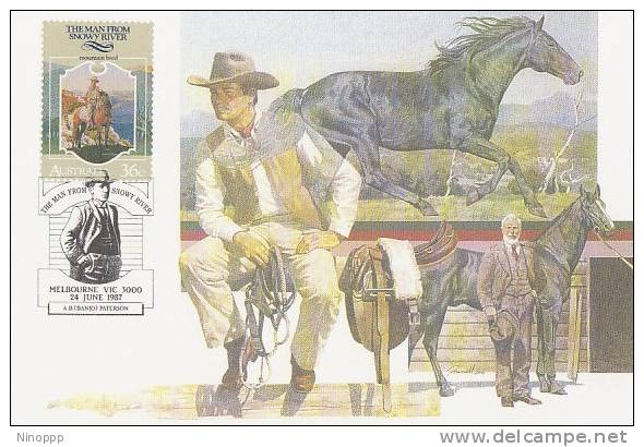 Australia-1987 The Man From Snowy River,Mountain Bred   Maximum Card - Maximum Cards