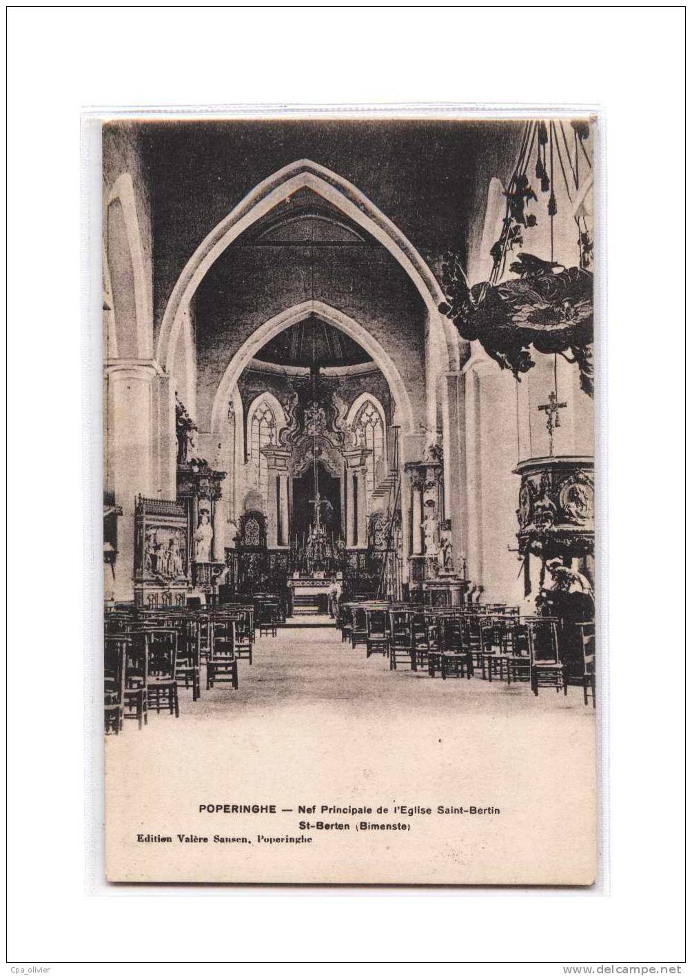 BELGIQUE Poperinge Poperinghe, Eglise St Bertin, Intérieur, Nef Principale, Ed Sansen, 191? - Poperinge