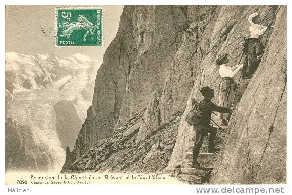 Haute Savoie - Ref B315-ascension De La Cheminee Au Brevent Et Le Mont Blanc - Guide  - Carte Bon Etat - - Bergsteigen