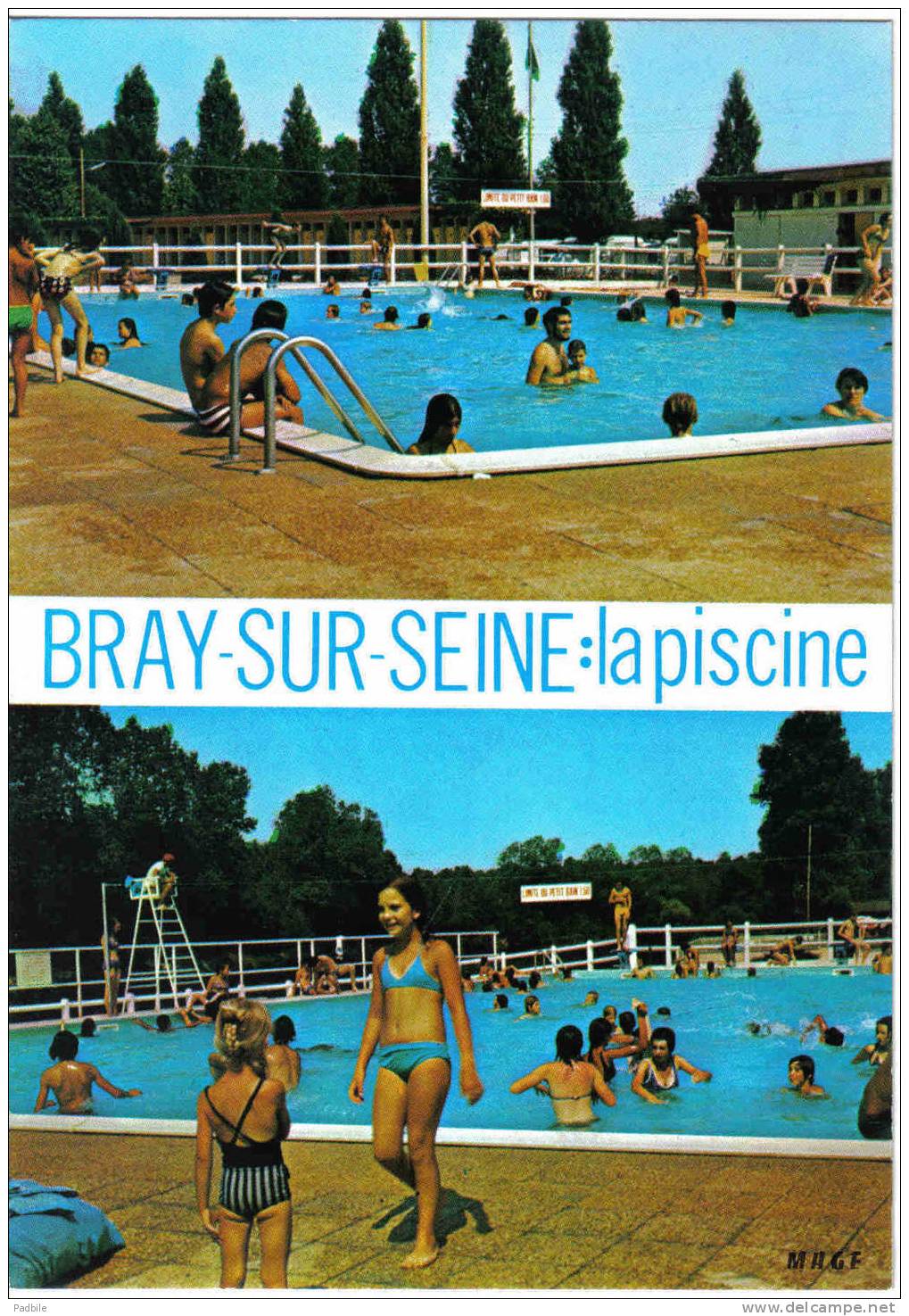 Carte Postale 77. Bray-sur-Seine   La Piscine Trés Beau Plan - Bray Sur Seine