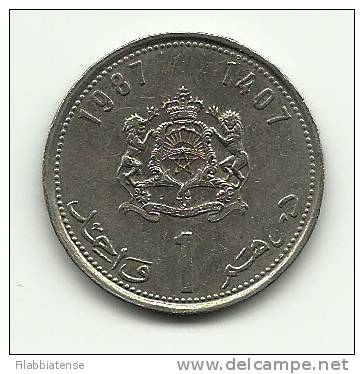 1987 - Marocco 1 Dirham, - Marruecos