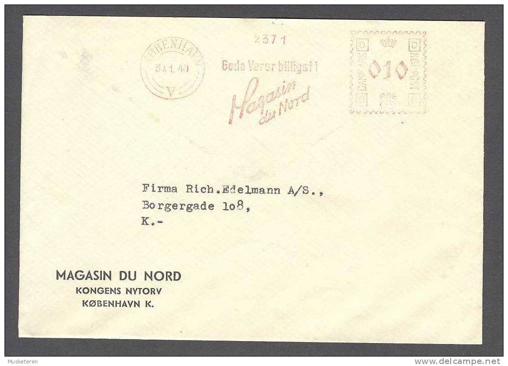 Denmark TMS Cancel 19 Gode Varer Billigst ! MAGASIN DU NORD Meter Stamp Cancel Cover 1940 - Franking Machines (EMA)