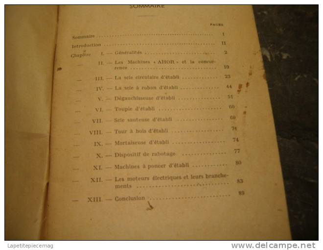 Les Machines A Bois D'établis. Revue Technique Années 1950. ENVOI GRATUIT !  Menuiserie - Herramientas Antiguas