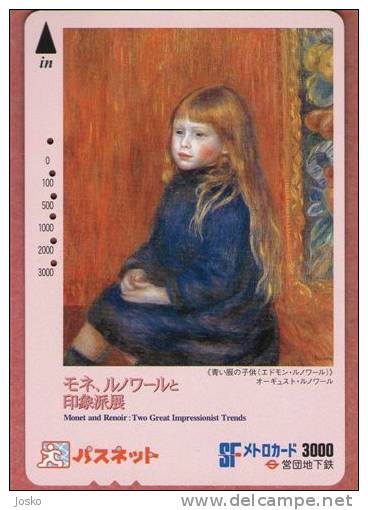 MONET & RENOIR (Japan Old Card) Painting Masterpiece Peinture Tableau Malerei Pittura Cuadro Quadro Schilderen Tableaux - Painting