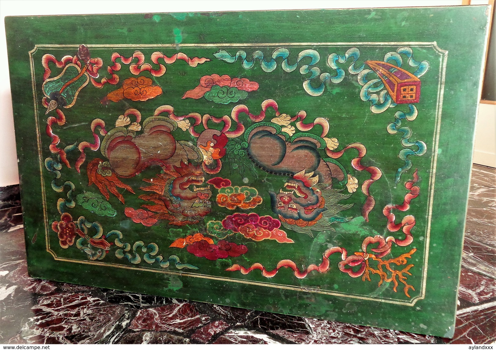 Tibetan Antique Painted Wood Cabinet - Arte Orientale