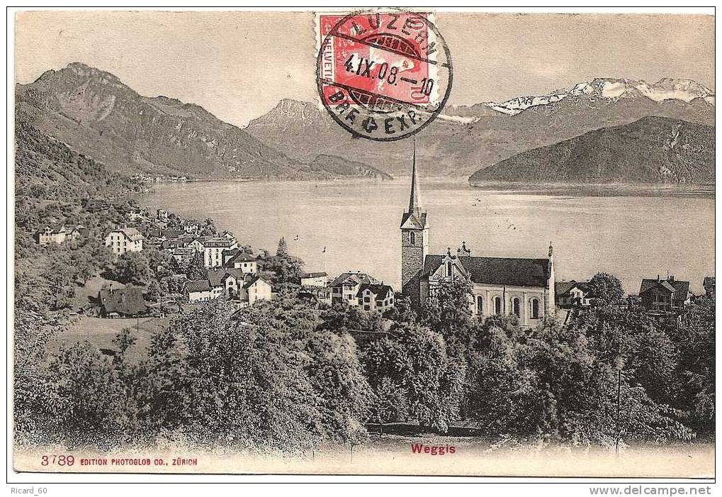 Cpa De Weggis, église, Lac - Weggis