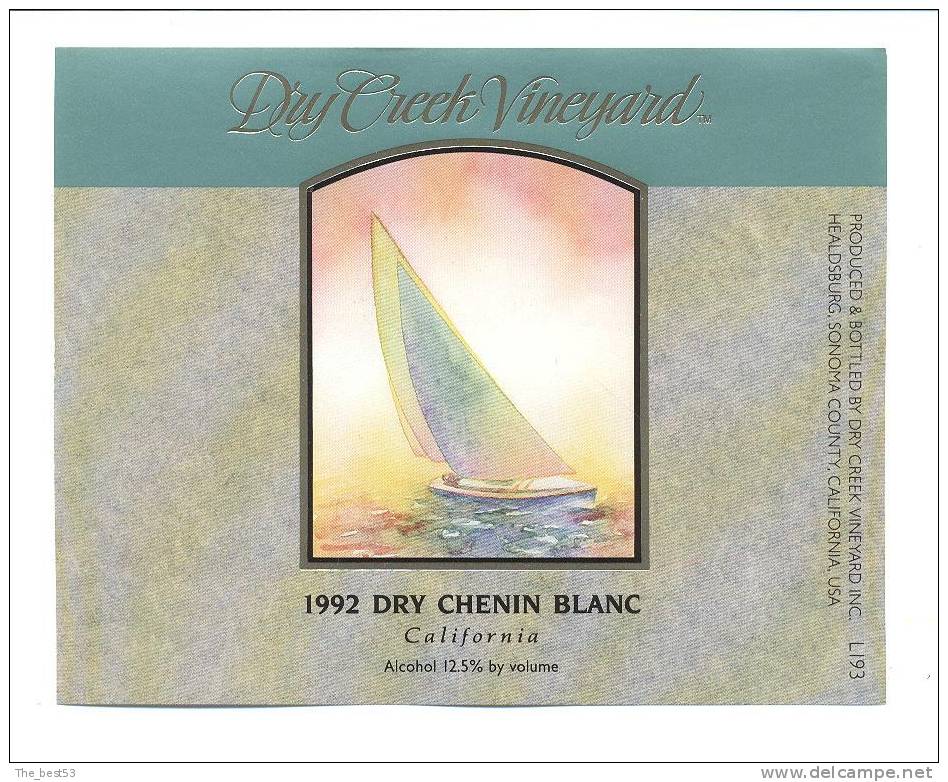 Etiquettes  De Vin Dry Chenin Blanc  -   Californie USA -  Thème Bateau - Barcos De Vela & Veleros