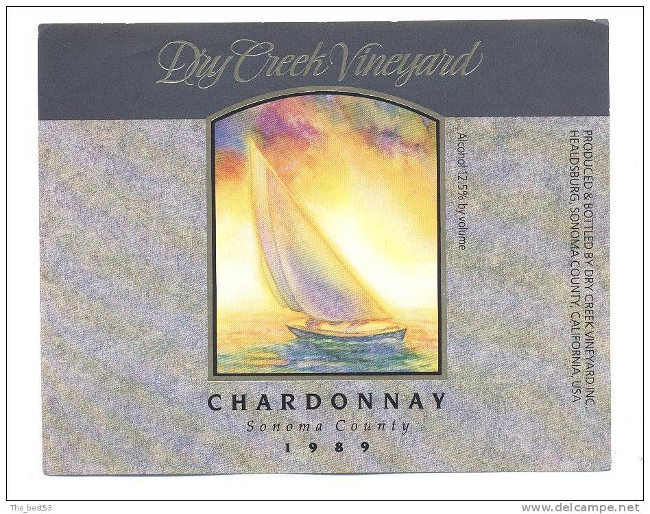 Etiquettes  De Vin Chardonnay   -   Californie USA - Thème Bateau - Bateaux à Voile & Voiliers