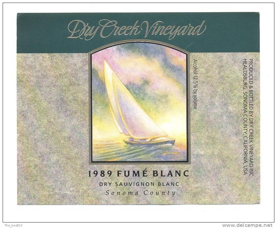 Etiquettes  De Vin Fumée Blanc  -   Californie USA  -  Thème Bateau - Sailboats & Sailing Vessels