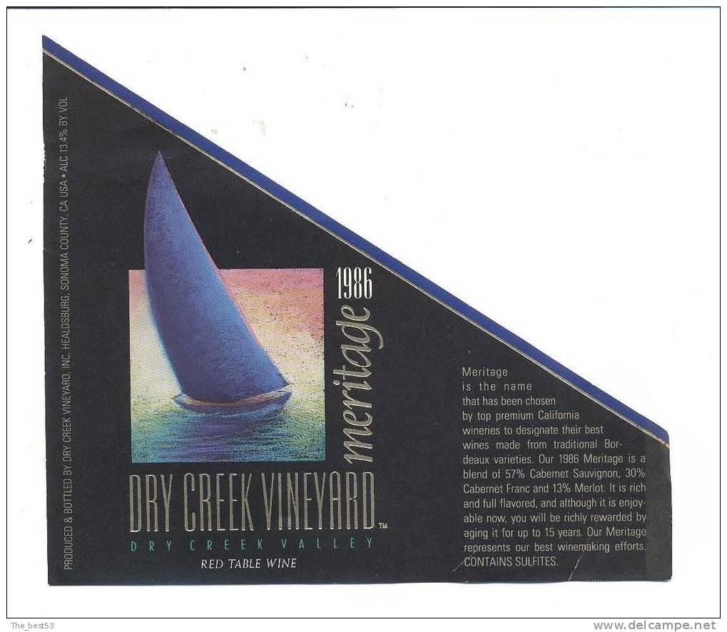Etiquettes De Vin  Red Table Wine   -   USA  -  Thème Bateau - Sailboats & Sailing Vessels