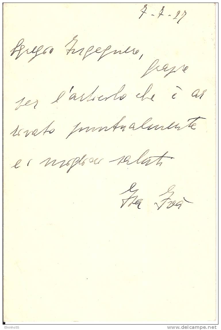 1927 Cartolina Postale Pubblicitaria GERARCHIA Rivista Politica - Firme Autografe - Storia Postale