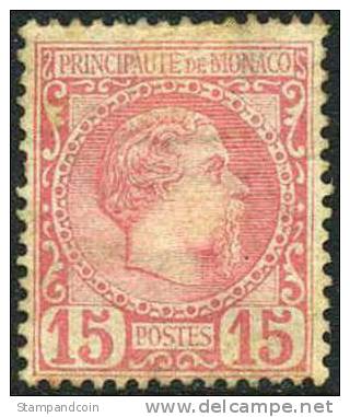 Monaco #5 Mint No Gum 15c Prince Charles III From 1885 - Nuovi