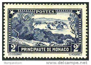 Monaco #125 Mint Hinged 2fr ´The Rock´ From 1932 - Neufs