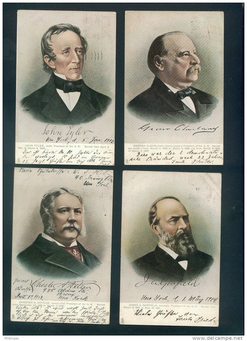 U.S. Presidents Set, 25 Tuck postcards to Germany, used - excellent!