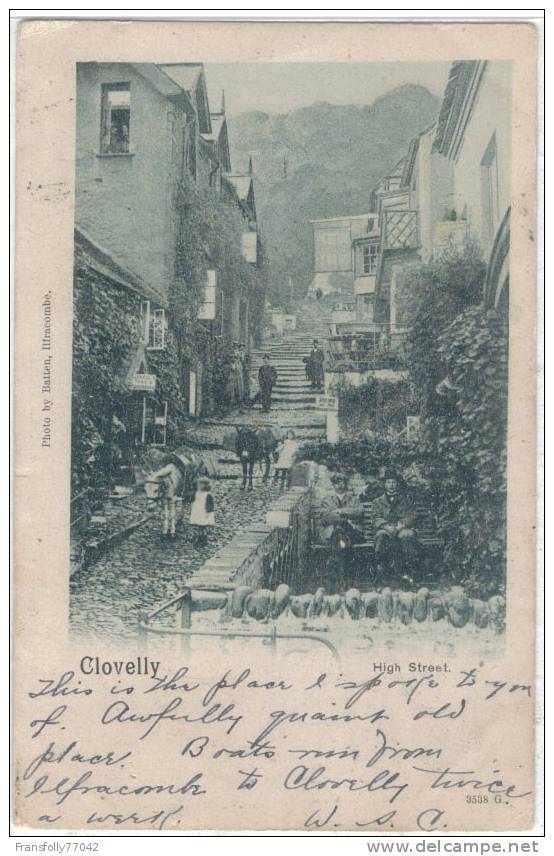 U.K. - ENGLAND - NORTH DEVON - CLOVELLY - HIGH STREET - 1902 - Clovelly